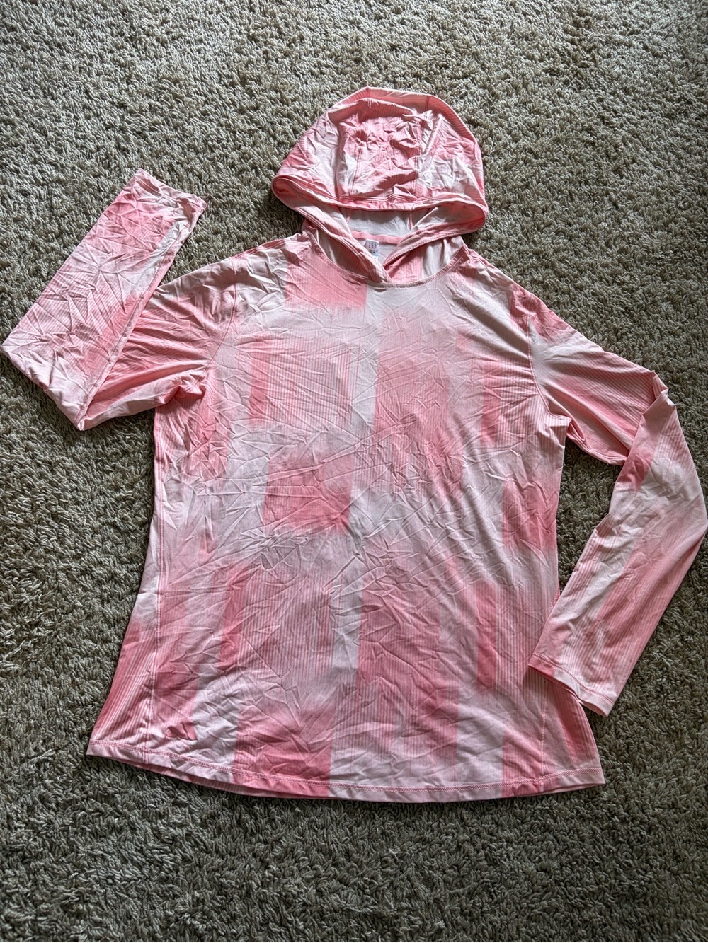 Adidas Lightweight Pink Hooded Long Sleeve Top